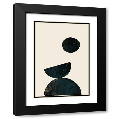 Collage 06 Black Modern Wood Framed Art Print with Double Matting by Studio