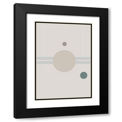 Space Orbit 01 Black Modern Wood Framed Art Print with Double Matting by Studio II