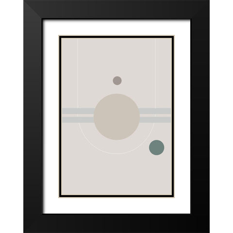 Space Orbit 01 Black Modern Wood Framed Art Print with Double Matting by Studio II
