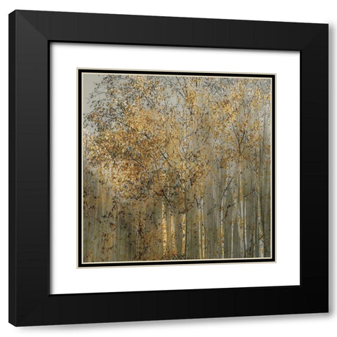 Birch Impression Black Modern Wood Framed Art Print with Double Matting by Talen