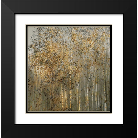 Birch Impression Black Modern Wood Framed Art Print with Double Matting by Talen