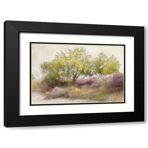 Talen - Flowering Black Modern Wood Framed Art Print with Double Matting by 1x