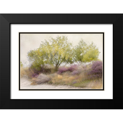 Talen - Flowering Black Modern Wood Framed Art Print with Double Matting by 1x