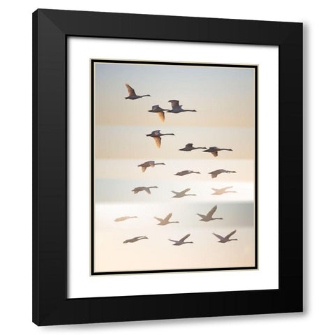 Past The Sun Black Modern Wood Framed Art Print with Double Matting by Londal