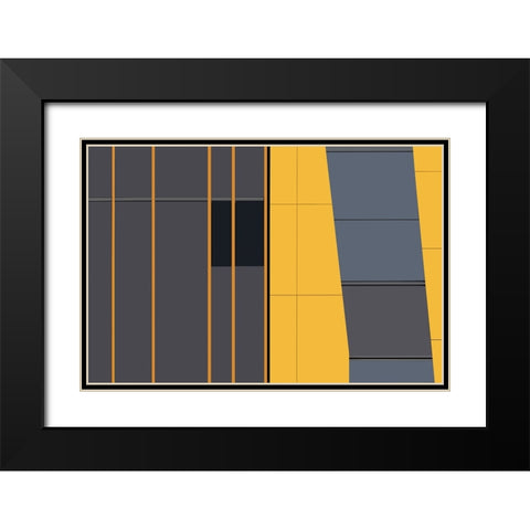 Niezen - Yellow in Abstract Black Modern Wood Framed Art Print with Double Matting by Niezen