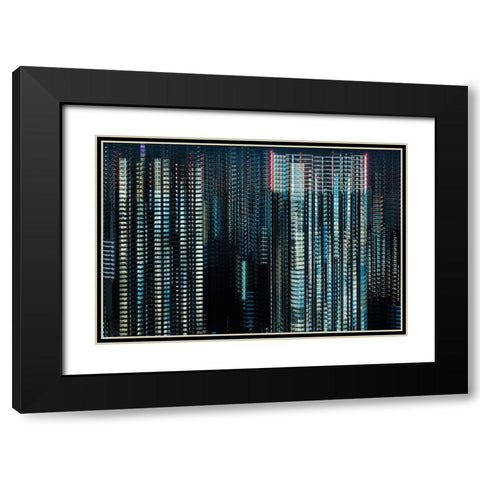 Makoto - Tokyo Layers Black Modern Wood Framed Art Print with Double Matting by Makoto