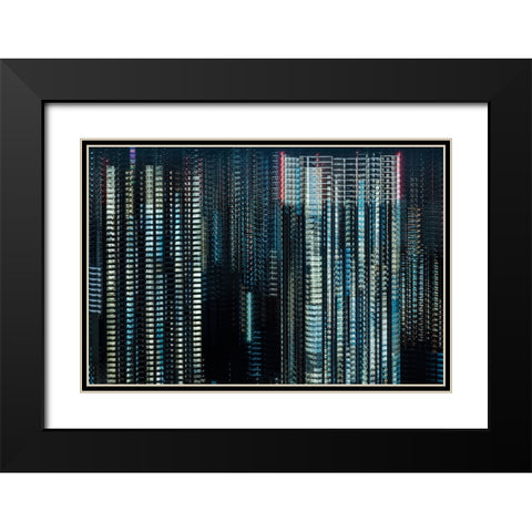 Makoto - Tokyo Layers Black Modern Wood Framed Art Print with Double Matting by Makoto