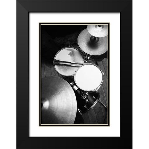 Yakovlev - Drums  Black Modern Wood Framed Art Print with Double Matting by Yakovlev