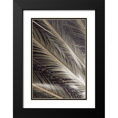 Studio III - Palmblad 002 Black Modern Wood Framed Art Print with Double Matting by Studio III
