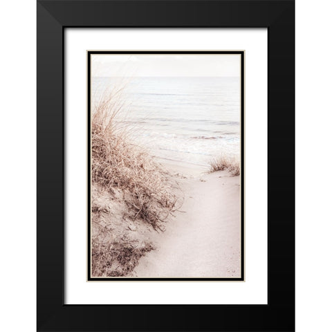 Studio III - Beach 010 Black Modern Wood Framed Art Print with Double Matting by Studio III