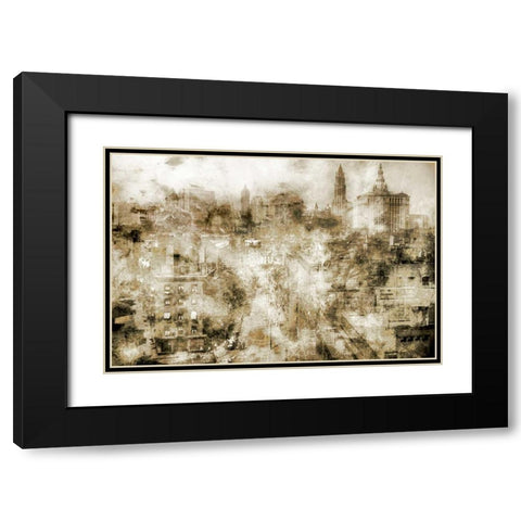 New York Street Black Modern Wood Framed Art Print with Double Matting by Roozbeh