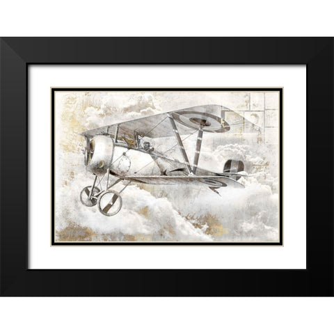 Airplane II Black Modern Wood Framed Art Print with Double Matting by Roozbeh