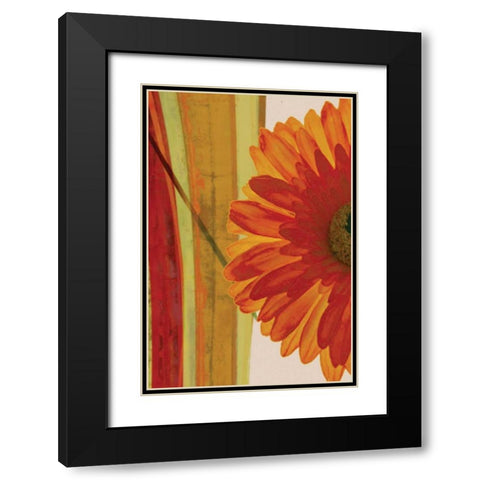 Burst Black Modern Wood Framed Art Print with Double Matting by PI Studio