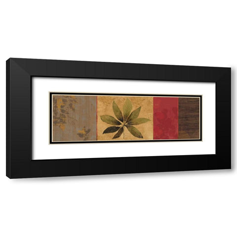 Leaf Impressions I Black Modern Wood Framed Art Print with Double Matting by PI Studio