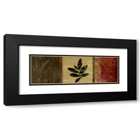 Leaf Impressions II Black Modern Wood Framed Art Print with Double Matting by PI Studio
