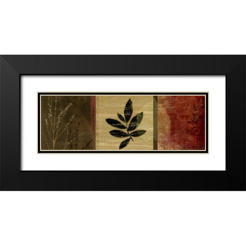 Leaf Impressions II Black Modern Wood Framed Art Print with Double Matting by PI Studio