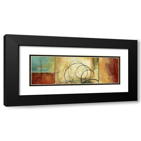 Twirlies II Black Modern Wood Framed Art Print with Double Matting by PI Studio