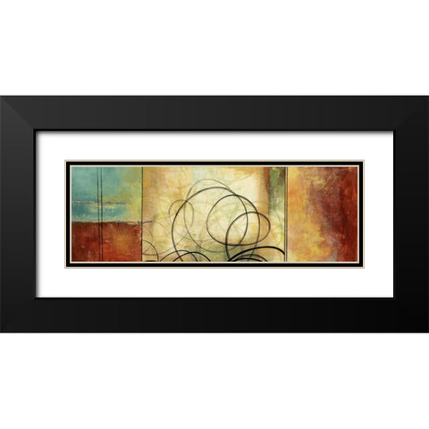 Twirlies II Black Modern Wood Framed Art Print with Double Matting by PI Studio