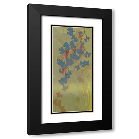 Blue Ivy Black Modern Wood Framed Art Print with Double Matting by PI Studio