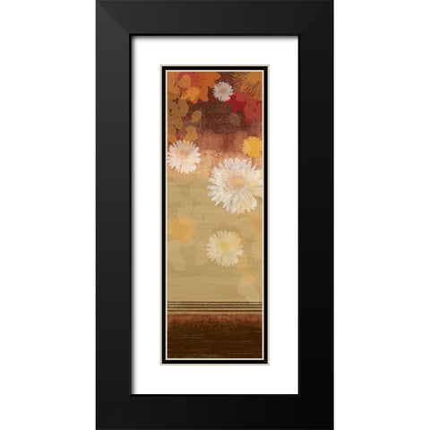 Floating Florals I Black Modern Wood Framed Art Print with Double Matting by PI Studio