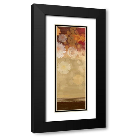 Floating Florals II Black Modern Wood Framed Art Print with Double Matting by PI Studio