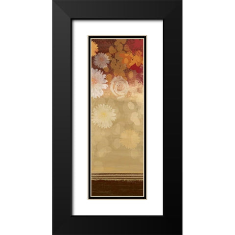 Floating Florals II Black Modern Wood Framed Art Print with Double Matting by PI Studio