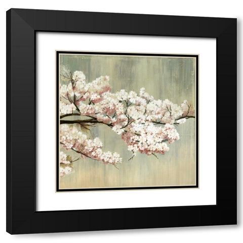 Blossoms Black Modern Wood Framed Art Print with Double Matting by PI Studio