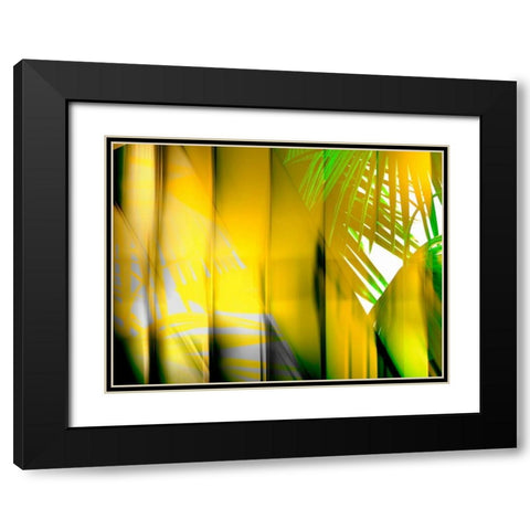 Yellow Shades Black Modern Wood Framed Art Print with Double Matting by PI Studio