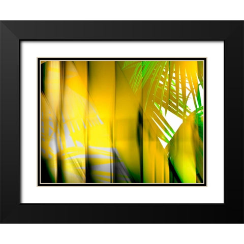 Yellow Shades Black Modern Wood Framed Art Print with Double Matting by PI Studio