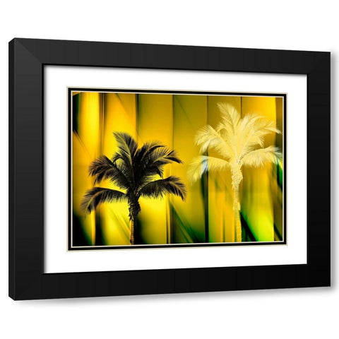 One Blond Black Modern Wood Framed Art Print with Double Matting by PI Studio