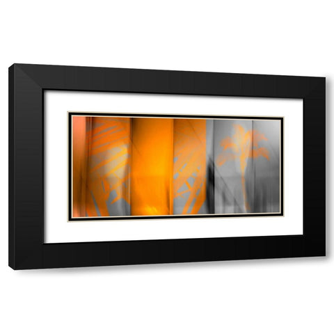 Orange Shades Black Modern Wood Framed Art Print with Double Matting by PI Studio