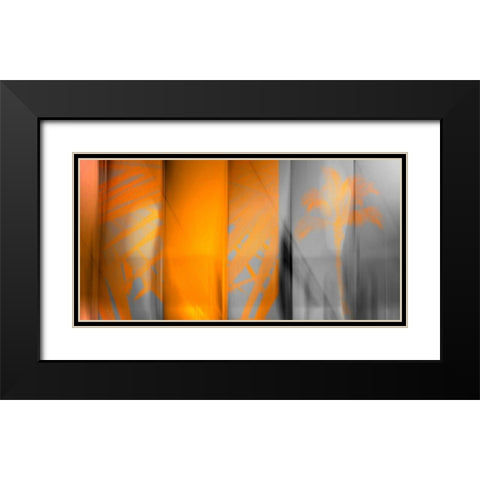 Orange Shades Black Modern Wood Framed Art Print with Double Matting by PI Studio