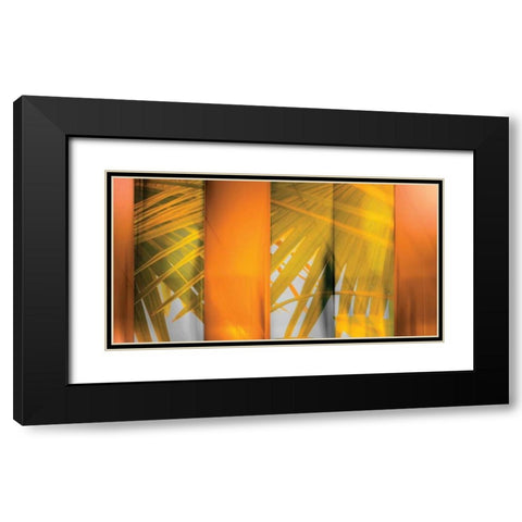 Tangerine and Cream Black Modern Wood Framed Art Print with Double Matting by PI Studio