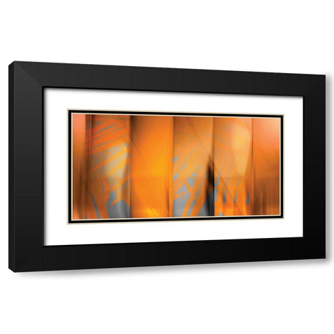 Tangerine on Grey Black Modern Wood Framed Art Print with Double Matting by PI Studio