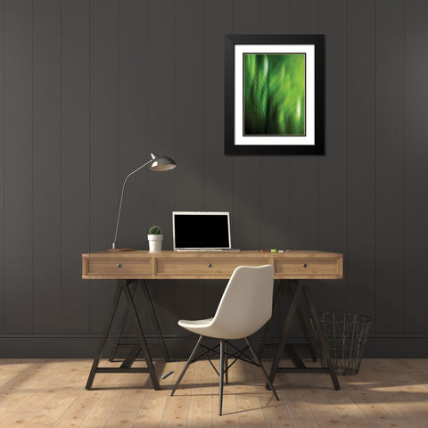 Organic V Black Modern Wood Framed Art Print with Double Matting by PI Studio