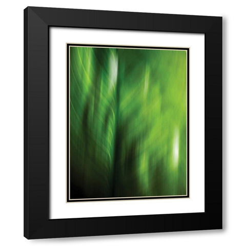 Organic V Black Modern Wood Framed Art Print with Double Matting by PI Studio