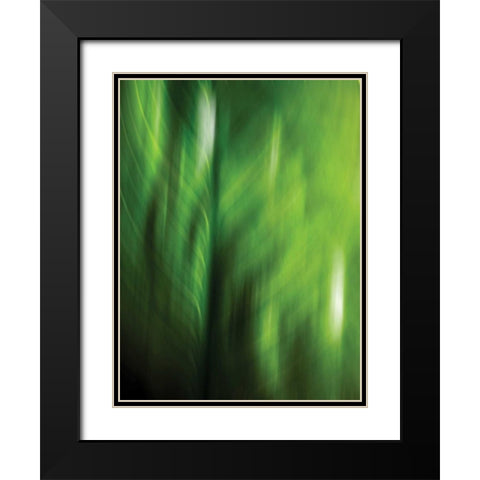 Organic V Black Modern Wood Framed Art Print with Double Matting by PI Studio