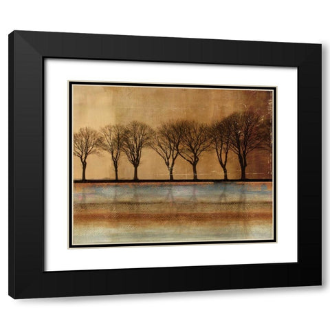 In a Row Black Modern Wood Framed Art Print with Double Matting by PI Studio