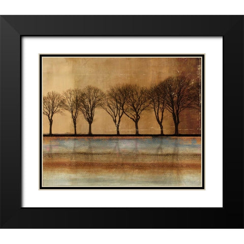 In a Row Black Modern Wood Framed Art Print with Double Matting by PI Studio