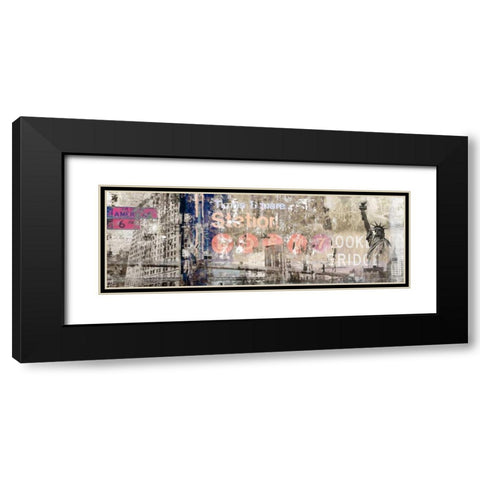 New York Black Modern Wood Framed Art Print with Double Matting by PI Studio