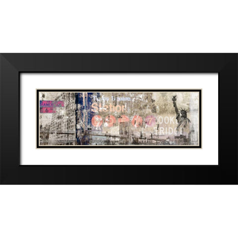 New York Black Modern Wood Framed Art Print with Double Matting by PI Studio