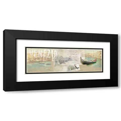 Venezia Black Modern Wood Framed Art Print with Double Matting by PI Studio