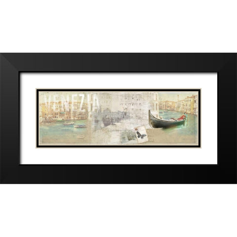 Venezia Black Modern Wood Framed Art Print with Double Matting by PI Studio