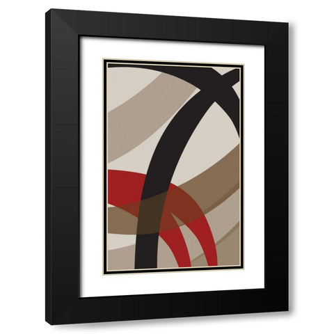 Loose I Black Modern Wood Framed Art Print with Double Matting by PI Studio