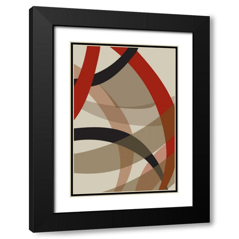 Loose II Black Modern Wood Framed Art Print with Double Matting by PI Studio