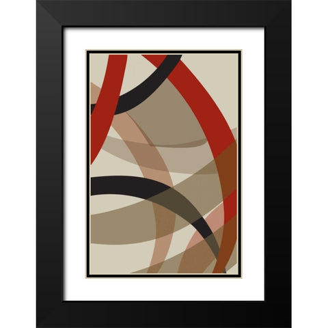 Loose II Black Modern Wood Framed Art Print with Double Matting by PI Studio