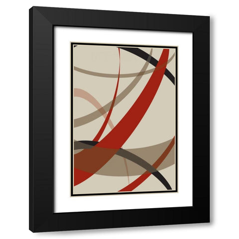 Loose III Black Modern Wood Framed Art Print with Double Matting by PI Studio