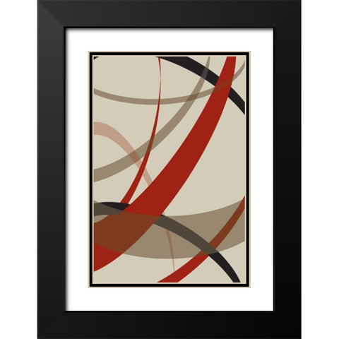 Loose III Black Modern Wood Framed Art Print with Double Matting by PI Studio