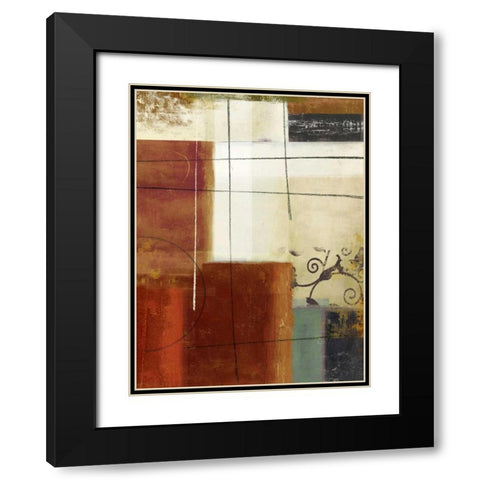 Interlocked II Black Modern Wood Framed Art Print with Double Matting by PI Studio