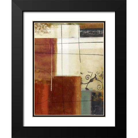 Interlocked II Black Modern Wood Framed Art Print with Double Matting by PI Studio